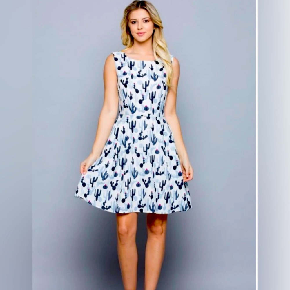 LA SOUL CACTUS Fit Flare DRESS Small